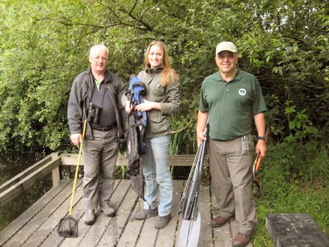 Ian, Bethan and Vic completing the task. &copy;VG